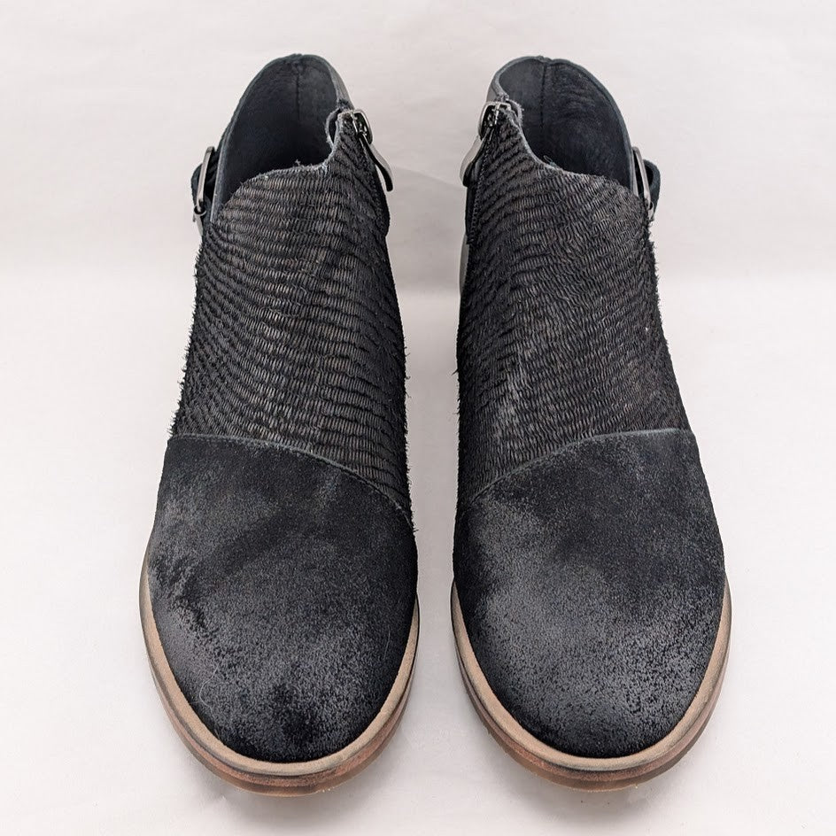 Antelope Laran Leather Buckled Ankle Boots US 8-8.5 EU 39 Black Combo Antelope