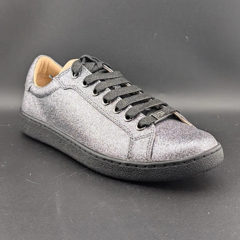 Ugg Sizes 6.5/8.5 Milo Glitter Gunmetal Lace Up Tennis Sneaker 1100213*FREE SHIP UGG