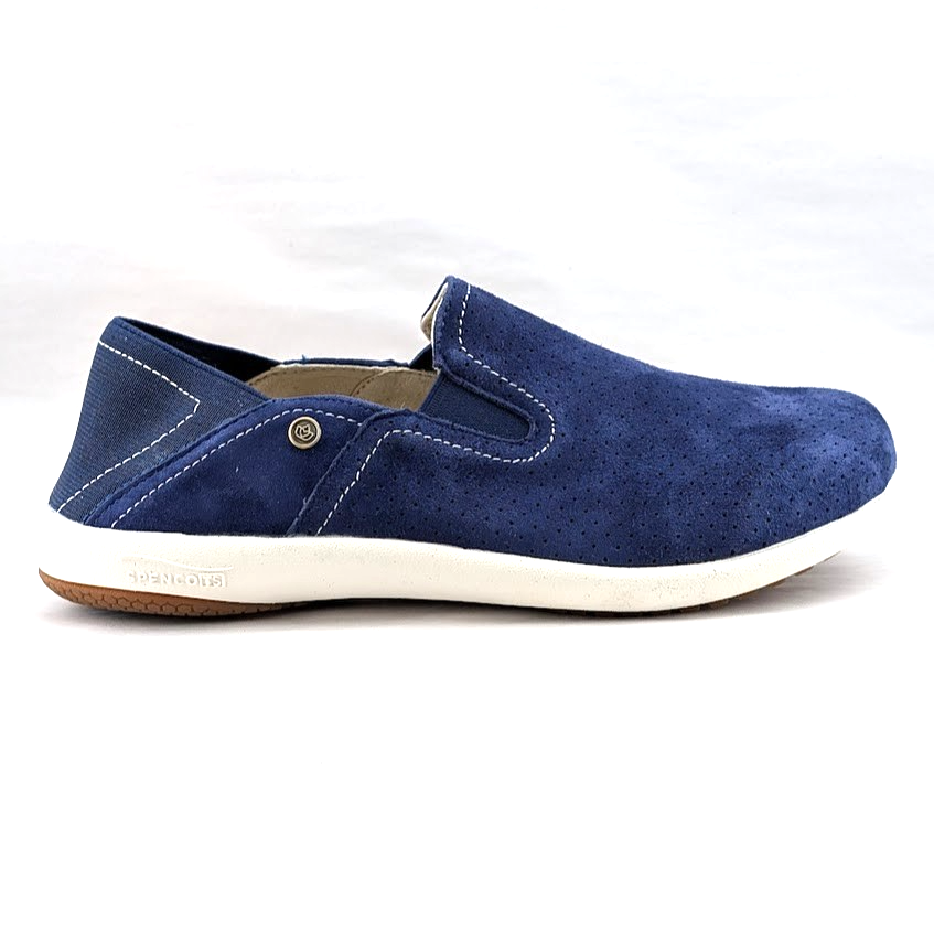 Spenco Brooklyn Women's US 6 Wide Navy Suede Convertible Slip-On Clogs Shoes Spenco