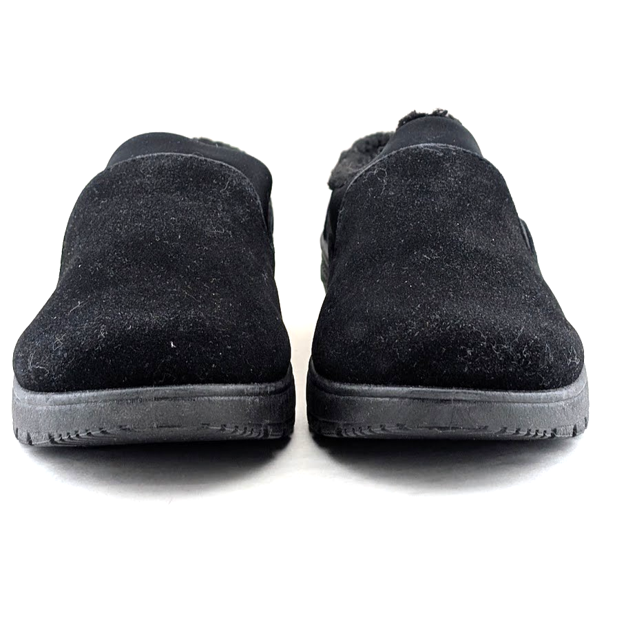 40% OFF ~Duluth Womens Sz 6.5 Mules Black Comfort Walking Shoe Faux Fur Clog Easy Street