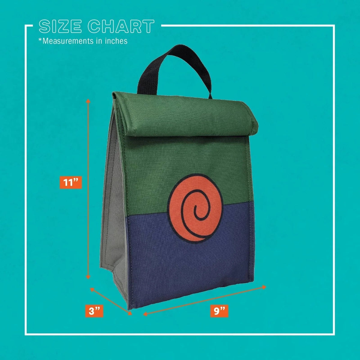 Naruto Shippuden Kakashi Reusable Roll Top Lunch Bag - New In Pack 🚀FREE SHIP ✈ Ripple Junction