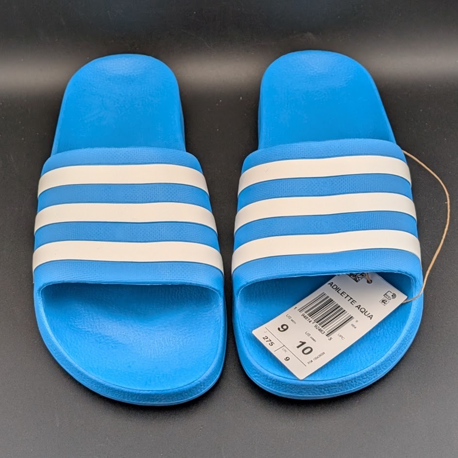 Adidas FY8047 Solar Blue Adilette Aqua Slide Sandals NWT **FREE SHIPPING adidas