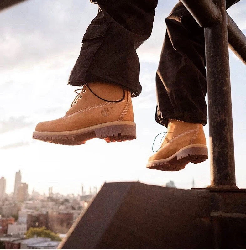 Timberland Premium 6" Lace Waterproof Leather Boot Wheat Nubuck Men's Sz 9 & 9.5 Timberland