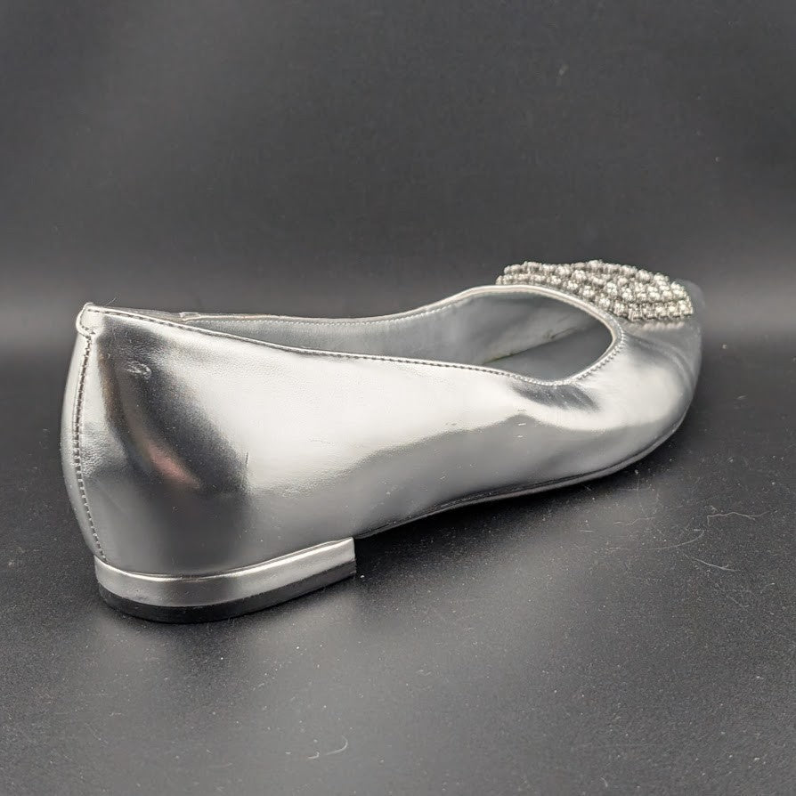 Nine West Size 8.5 Jesikes Rhinestone Medallion Slip-On Pointy Toe Dress Flats Nine West