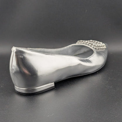 Nine West Size 8.5 Jesikes Rhinestone Medallion Slip-On Pointy Toe Dress Flats Nine West
