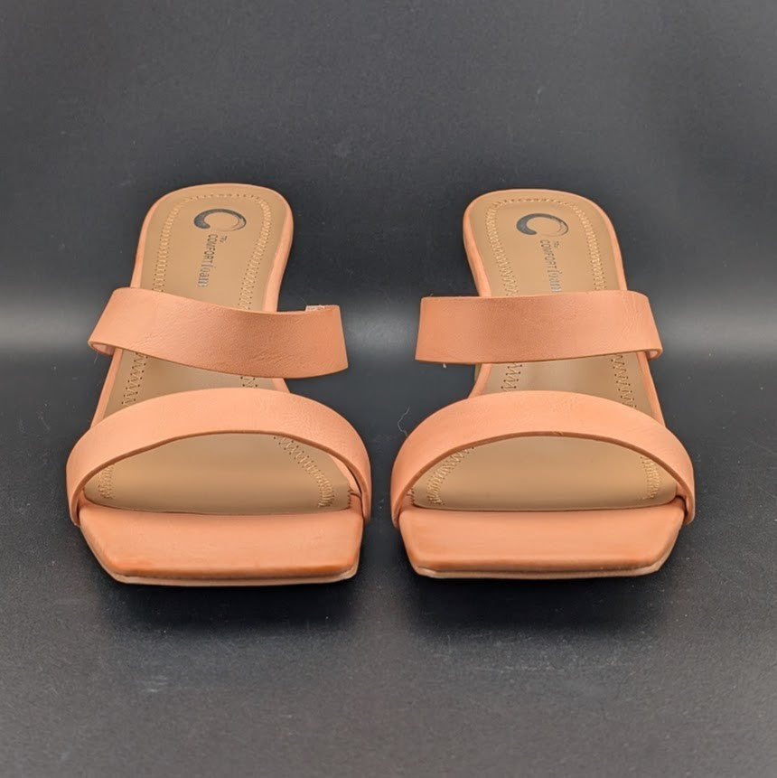 Journee Collection Women's 8.5 Nolla Square Toe 3" Heel Sandal Blush Journee Collection