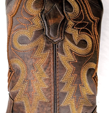 Mens Rodeo Cowboy Boots Genuine Leather Hibrido Suela Tacoma Cuero Bota Vaquera REYWELT