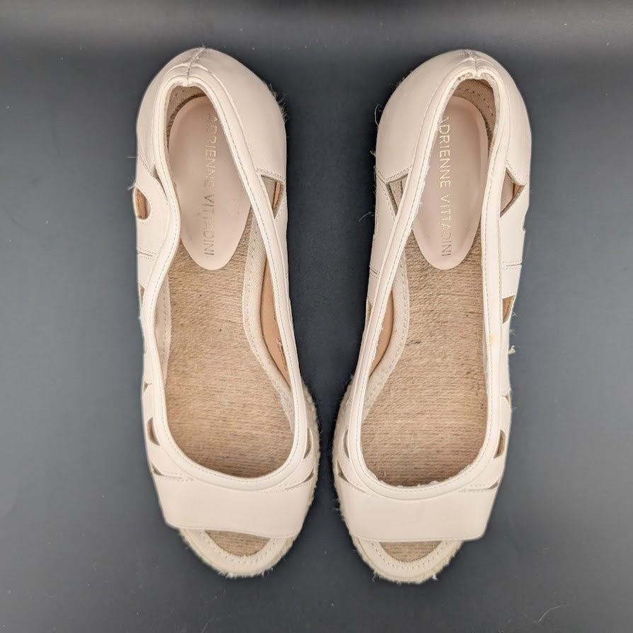 Adrienne Vittadini Espadrille Wedge Pump Size 10 Beige Brea Cut Out Sandal Ecru Adrienne Vittadini