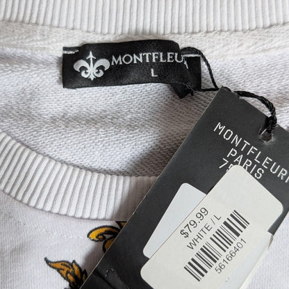 Men's Sz Lrg Luxury Rhinestone Lion Fashion Jersey Sweatshirt Montefleuri Imperf Montefleuri Paris