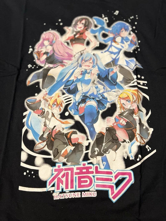 HATSUNE MIKU Short Sleeve Large Black Graphic Crew Neck Men’s T-Shirt NWT H3sportgear