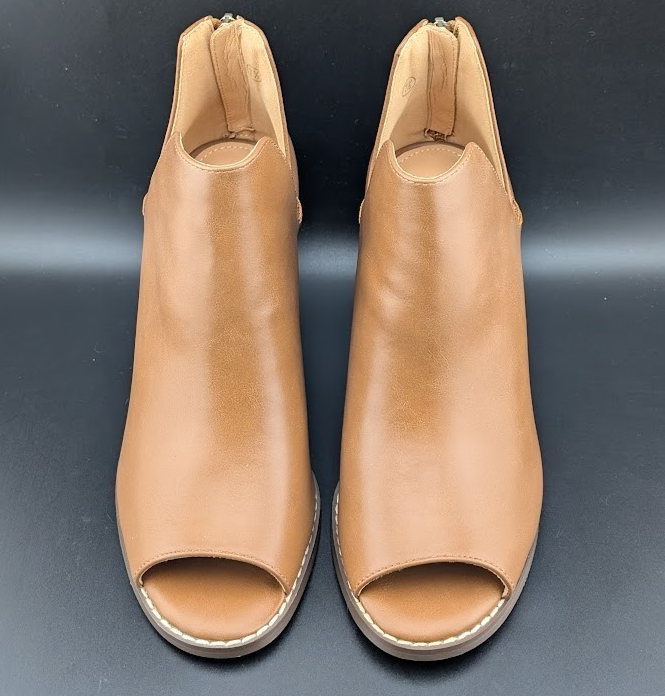 Coutgo Ankle Boots With Peep Toe V-Cutout | Color: Whiskey | Womens Size: 7.5 M Coutgo