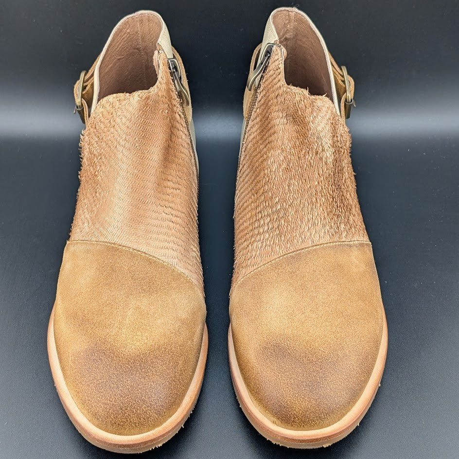 Antelope Laran Leather Buckled Ankle Boots US 9-9.5 EU 40 Tan Stone Combo Antelope
