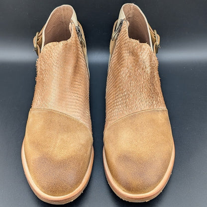 Antelope Laran Leather Buckled Ankle Boots US 9-9.5 EU 40 Tan Stone Combo Antelope