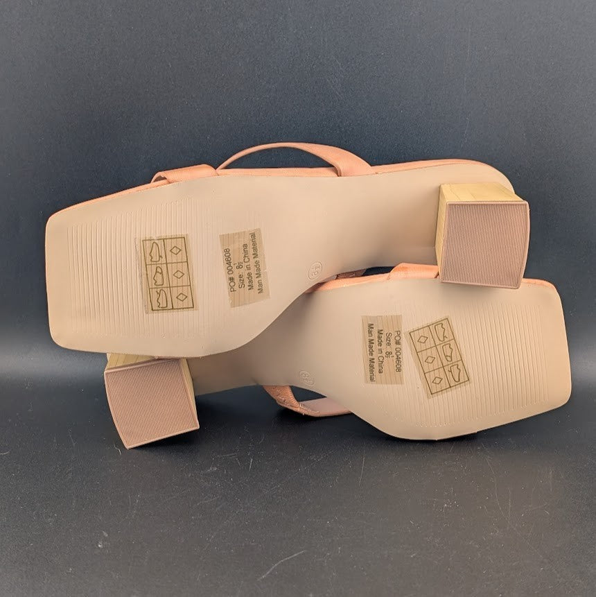 Journee Collection Women's 8.5 Nolla Square Toe 3" Heel Sandal Blush Journee Collection