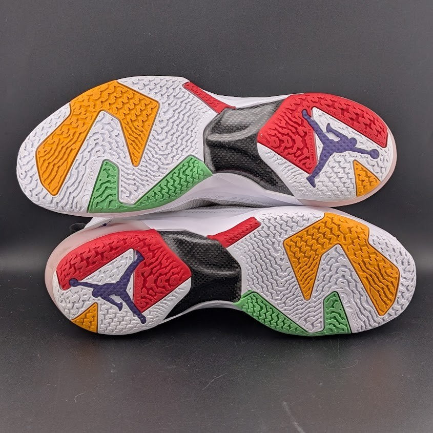 Nike Sz M10.5 Air Jordan XXXVII 37 'Hare' White White Red Basketball Shoe DD6958 Jordan
