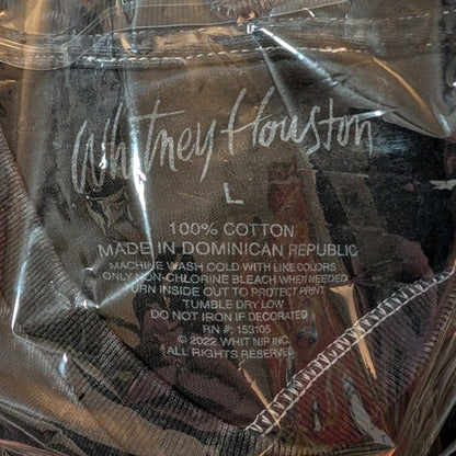 Men's Whitney Houston Wanna Dance Photo T-Shirt Size Large Black Distressed New Unbranded