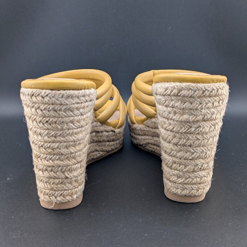 Chinese Laundry Sz 6.5 Eleana Platform Wedge Espadrille Sandals Gold Step In Chinese Laundry