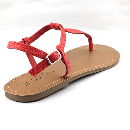 Wild Pair - Krisley Women's Lipstick Red Thong With Clasp Sandal Size 10 Wild Pair (Macy's)