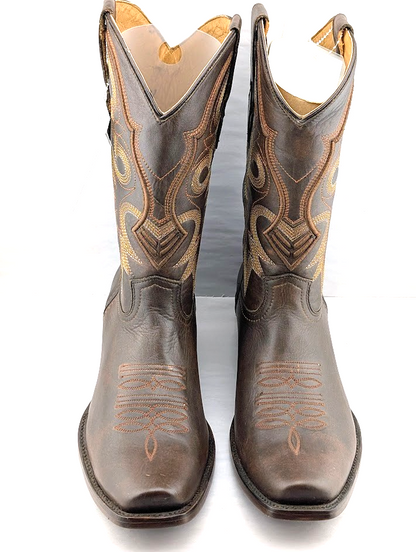 Mens Rodeo Cowboy Boots Genuine Leather Hibrido Suela Tacoma Cuero Bota Vaquera REYWELT