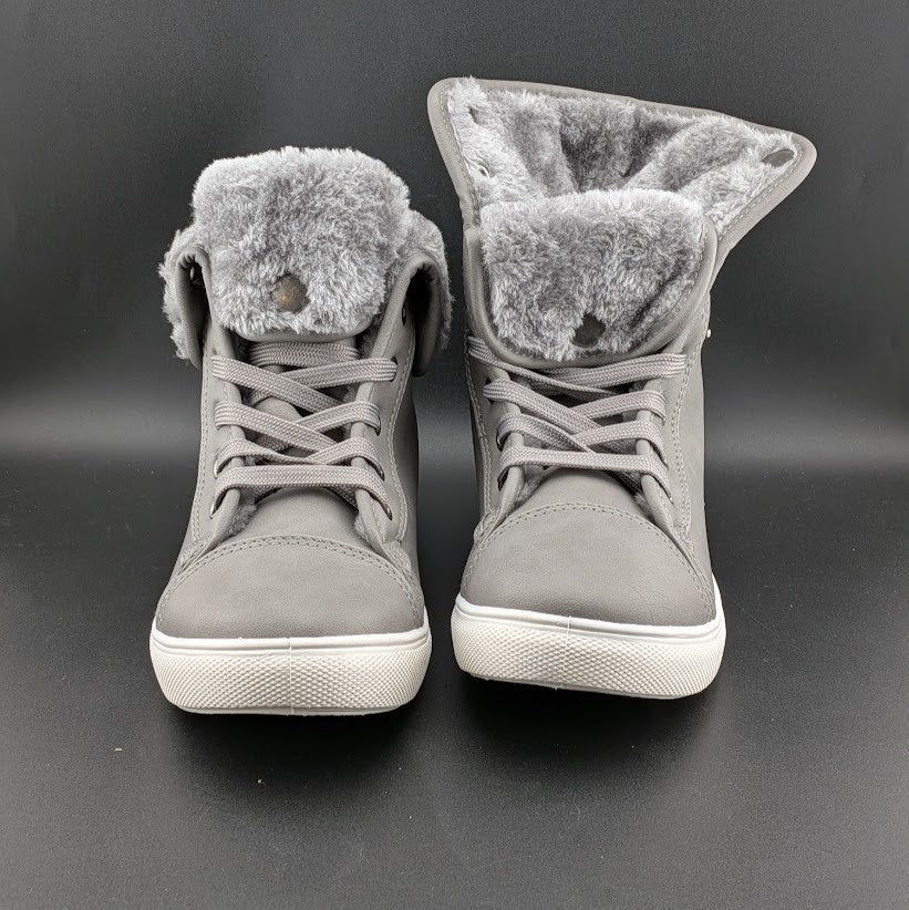 40% OFF Womens Sz 8 Combat Sneaker Boots w/ Faux Fur Lining Fashion Warm Unbranded
