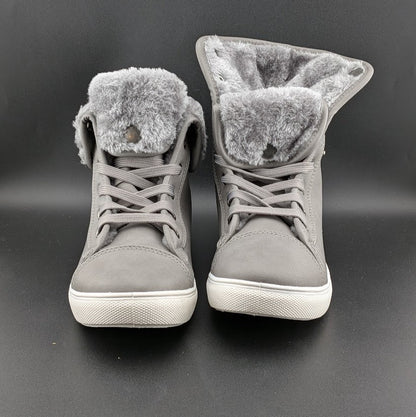 40% OFF Womens Sz 8 Combat Sneaker Boots w/ Faux Fur Lining Fashion Warm Unbranded