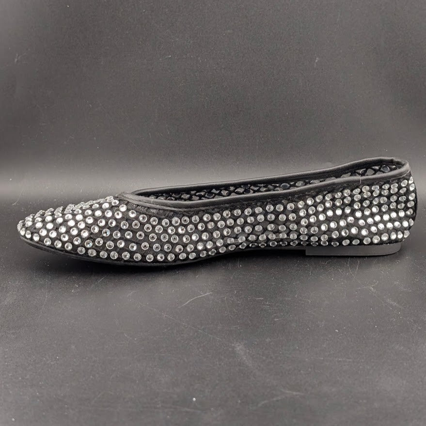 XOXO Size 8 ~ Women's Dobsi Mesh Flats ~ Black w/ Rhinestones NWOB XOXO