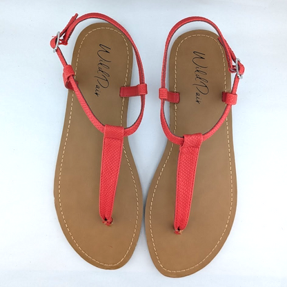Wild Pair - Krisley Women's Lipstick Red Thong With Clasp Sandal Size 10 Wild Pair (Macy's)