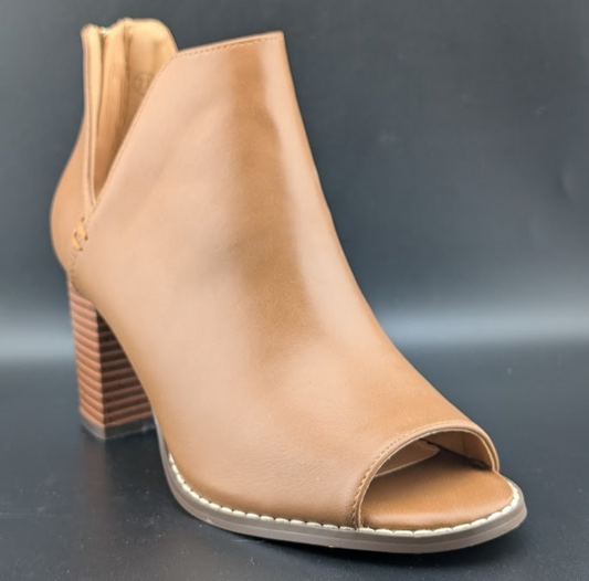 Coutgo Ankle Boots With Peep Toe V-Cutout | Color: Whiskey | Womens Size: 7.5 M Coutgo