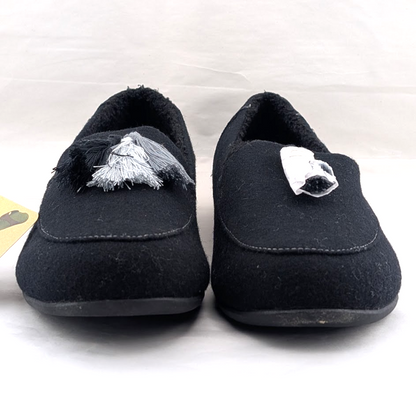 Spenco Hearthside Black Womens Sz 12B Orthotic Wool Indoor/Outdoor Dress Slipper Spenco