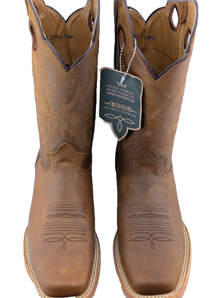 Men's Size 10 Rodeo Cowboy Boots Leather Hibrido Suela Tacoma Cuero Bota Vaquera REYWELT