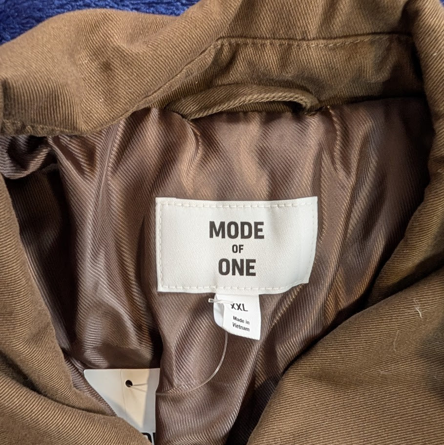 Mode of One Men Multi Pocket Bomber Jacket Dark Walnut Size XXL (2XL) Mode of One