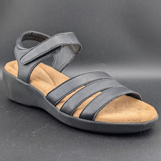 Easy Spirit Women's Size 8M Kenton3 Wedge Sandal w/ Hook & Loop Strap Closure Easy Spirit