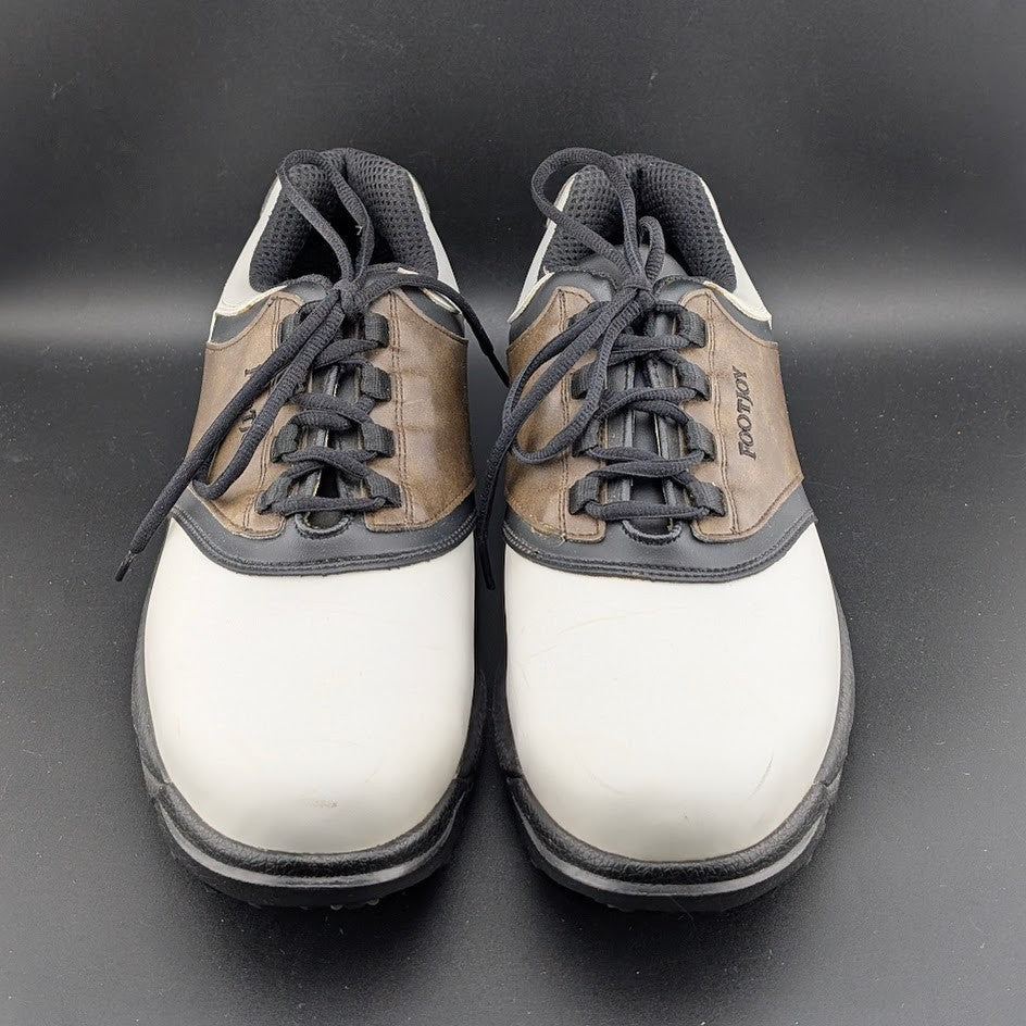 FootJoy GreenJoys Mens Size 11M White Brown Leather Oxford Golfing FootJoy