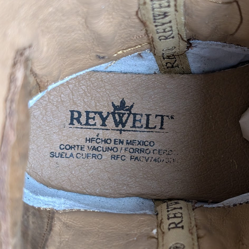 Men's Size 10 Rodeo Cowboy Boots Leather Hibrido Suela Tacoma Cuero Bota Vaquera REYWELT