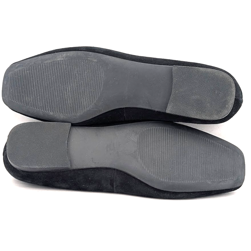 Steve Madden Womens Sz 8 Deliah Black Suede Leather Ballet Flats~Minimalist Chic Steve Madden