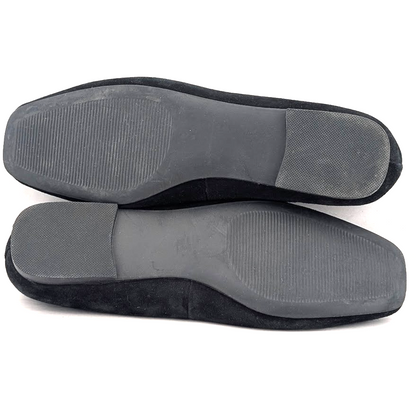 Steve Madden Womens Sz 8 Deliah Black Suede Leather Ballet Flats~Minimalist Chic Steve Madden