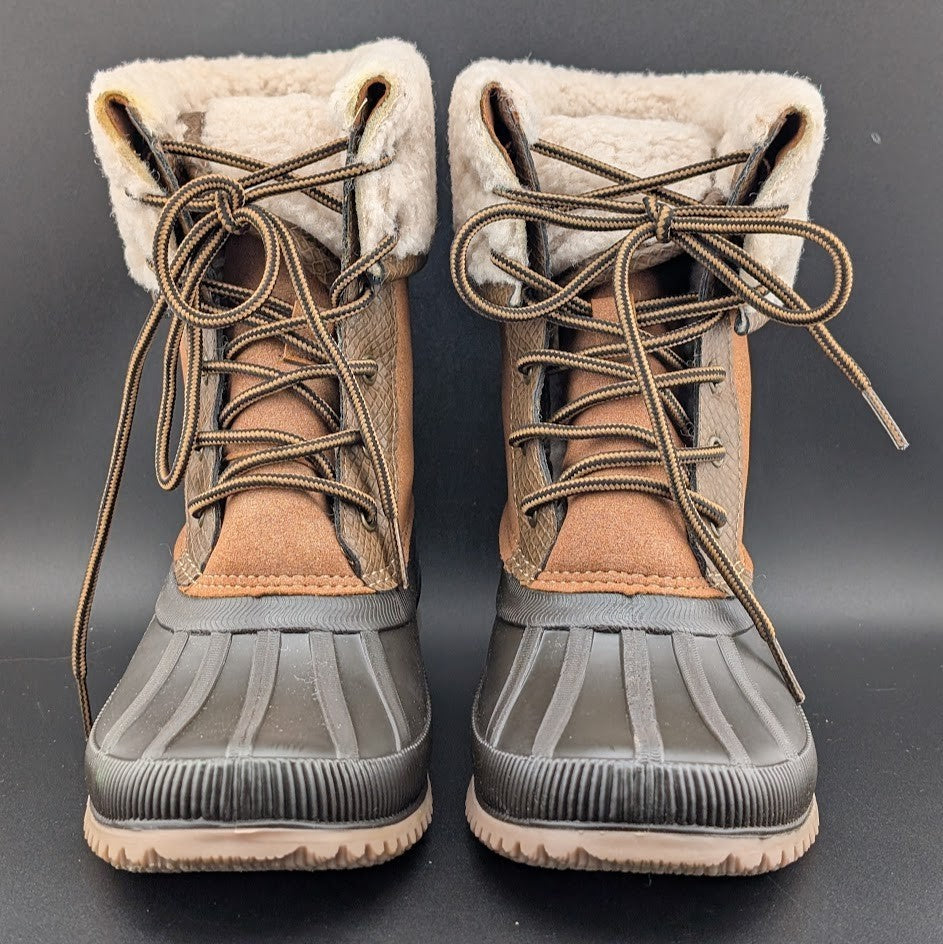 Madden Girl Women's Size 6 Brown Snow/Rain Boot Lace Up Warm Duck Boots Madden Girl
