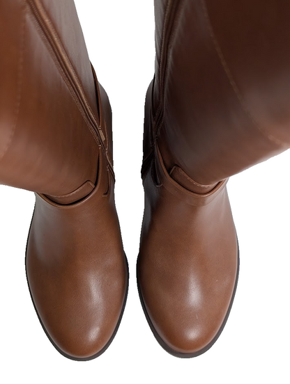 CHARTER CLUB Women's Size 5 Brown Johannes Round Toe Zip-Up Riding Boot Charter Club