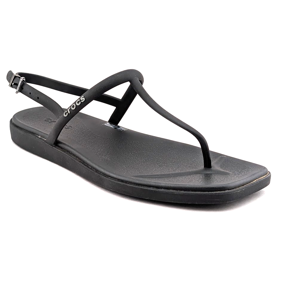 Crocs Miami Sandals Women's US 9 Black Adjustable Strap Thong Flip Flop 209793 Crocs
