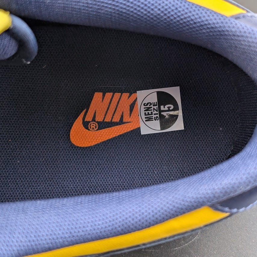Nike Men's Size 15 Dunk Low Michigan Varsity Maze Midnight Navy White DD1391-700 Nike