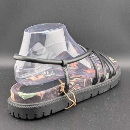 Roxy Women's Size 9 Brooke Strappy Sandals in Black / Island Floral Roxy