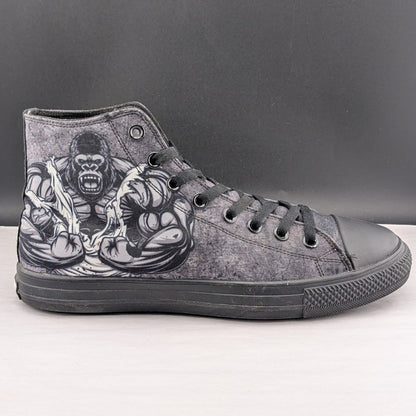 RAAD Shop Angry Gorilla Canvas Hi Tops US Size M9 / W10.5W Unisex RARE RAAD