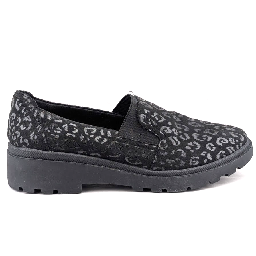 Clarks Women's Size 10 Calla Rae Black Leopard Print Loafer Flats Clarks