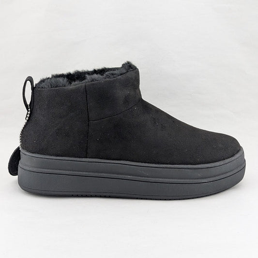 40% OFF New Wos Sz 6.5 Urban Sport Blk Suede Luxe Ankle Boot Faux Fur Lining J/Slides