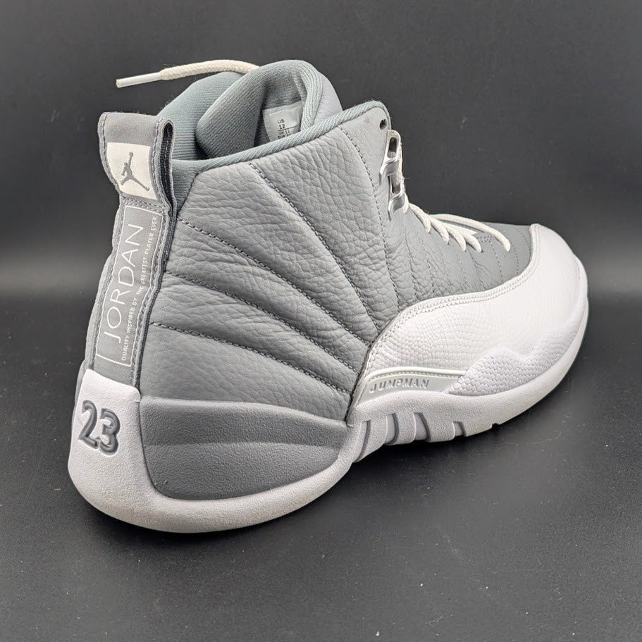 Air Jordan 12 Retro Stealth Men's Sneakers Size 12 White-Cool Grey Worn Once Jordan