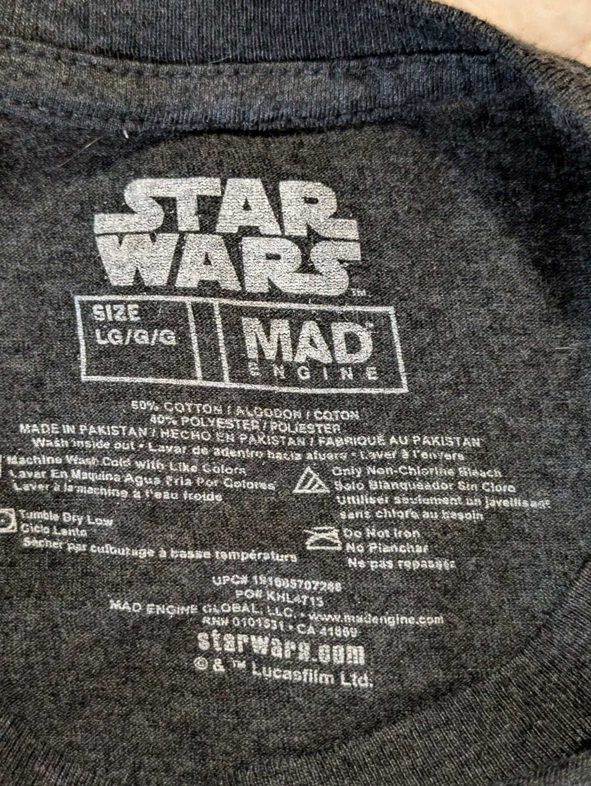 STAR WARS 1977 | Men's Adult T-Shirt Medium | Logo Rainbow X-Wing Gray | 60/40 Mad Engine