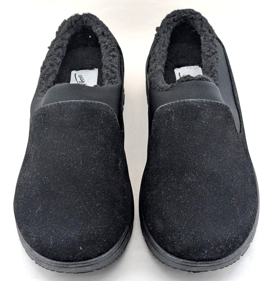 40% OFF ~Duluth Womens Sz 6.5 Mules Black Comfort Walking Shoe Faux Fur Clog Easy Street