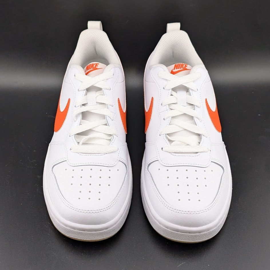 NIKE Court Borough Low 2 GS White/Orange BQ5448-114 Sizes 4.5Y-6.5 (Women's 6-8) Nike