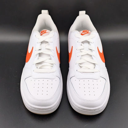 NIKE Court Borough Low 2 GS White/Orange BQ5448-114 Sizes 4.5Y-6.5 (Women's 6-8) Nike