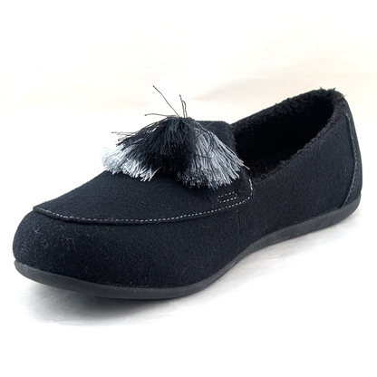 Spenco Hearthside Black Womens Sz 12B Orthotic Wool Indoor/Outdoor Dress Slipper Spenco